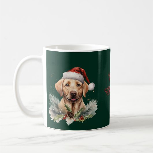 Christmas Labrador コーヒーマグカップ (左)