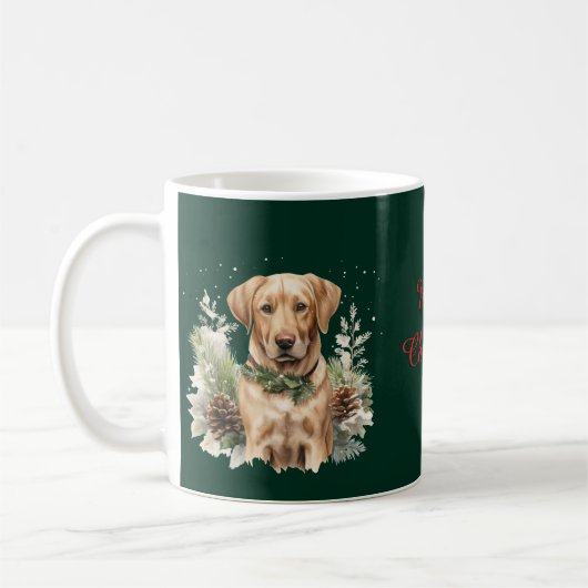 Christmas Labrador コーヒーマグカップ (左)