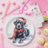  Christmas Labrador Paper Plate ペーパープレート (パーティー)