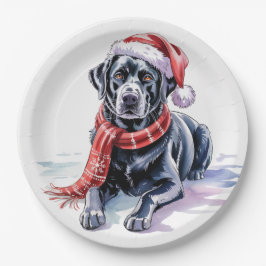  Christmas Labrador Paper Plate ペーパープレート