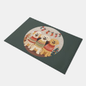Christmas Labrador Retriever Dogs ドアマット (アングル)