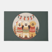 Christmas Labrador Retriever Dogs ドアマット (正面)