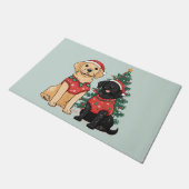 Christmas Labrador Retriever Dogs ドアマット (アングル)