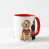 Christmas Labrador Retriever Dogs マグカップ (正面右)