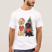 Christmas Labrador Retriever Dogs Tシャツ (正面)