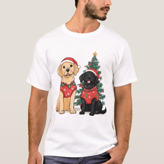 Christmas Labrador Retriever Dogs Tシャツ (正面)
