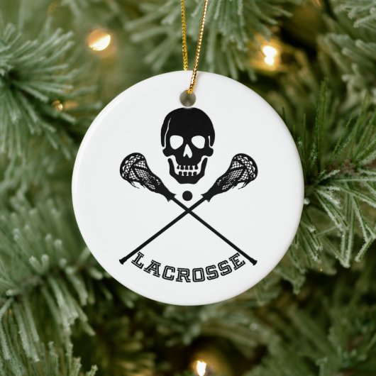 Christmas Lacrosse Sticks セラミックオーナメント (ツリー)