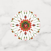 Christmas Ladybug Party Red White Green Table  コンフェッティ (スモール正面)