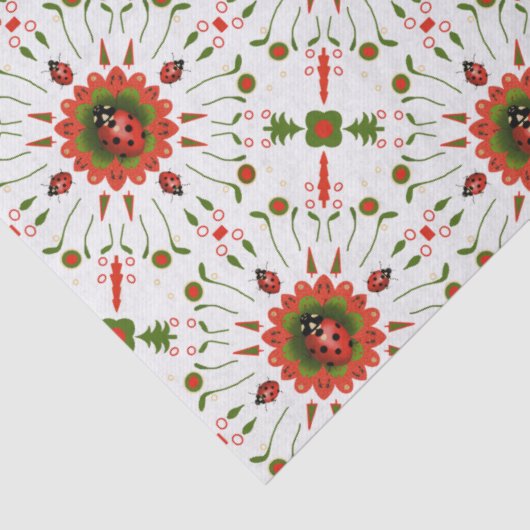Christmas Ladybug Red White Green 薄葉紙 (詳細)
