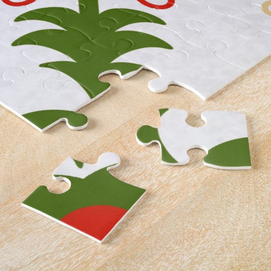 Christmas Ladybug Red White Green Hand-drawn ジグソーパズル (側面)