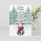 Christmas Lamb Flat Holiday Card シーズンカード (スタンド正面)