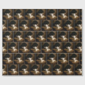 Christmas Lamb In a Manger With Lion Shadow ラッピングペーパー (フラット)