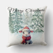 Christmas Lamb Throw Pillow クッション (裏面)
