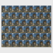 Christmas Lamb Watching the Nativity Scene ラッピングペーパー (フラット)