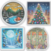 Christmas Landscape Vinyl Cut Stickers  シール (正面)