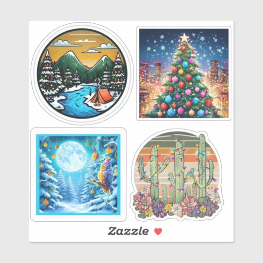Christmas Landscape Vinyl Cut Stickers  シール (シート)