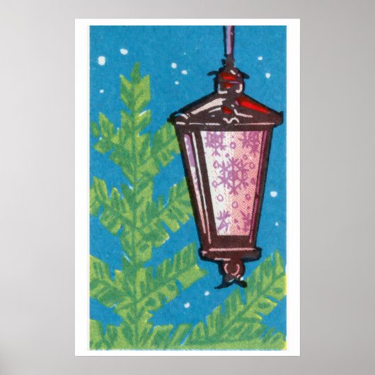 Christmas Lantern Matchbox Art Print, Russian ポスター (正面)