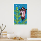 Christmas Lantern Matchbox Art Print, Russian ポスター (キッチン)