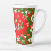 Christmas Latte Mug – Joy to the World Red & Green カフェラテマグ (右)