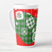 Christmas Latte Mug – White Ornaments カフェラテマグ (左アングル)