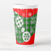 Christmas Latte Mug – White Ornaments カフェラテマグ (正面)