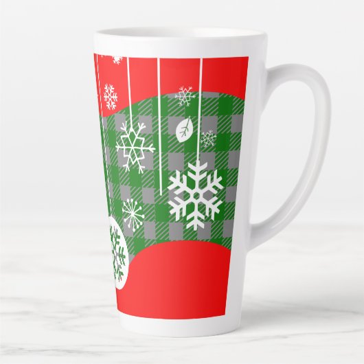 Christmas Latte Mug – White Ornaments カフェラテマグ (右)
