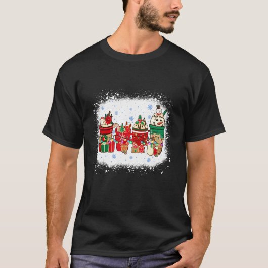 Christmas Latte Sweets Drinks Cup Winter Iced Coff Tシャツ (正面)