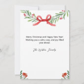 Christmas Leaves Wreath Holiday Card シーズンカード (裏面)