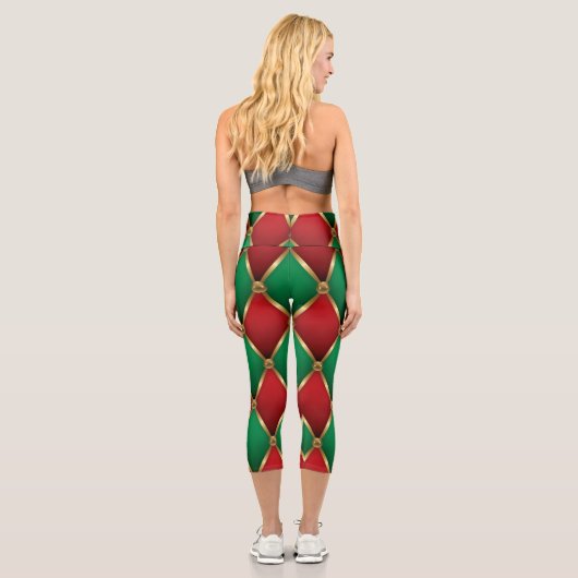 Christmas Leggings – Festive Holiday Pattern カプリレギンス (裏面)