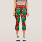 Christmas Leggings – Festive Holiday Pattern  カプリレギンス (正面)