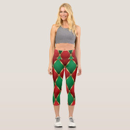 Christmas Leggings – Festive Holiday Pattern  カプリレギンス