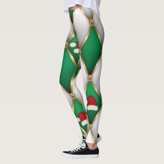 Christmas Leggings – Festive Holiday Pattern レギンス (左)