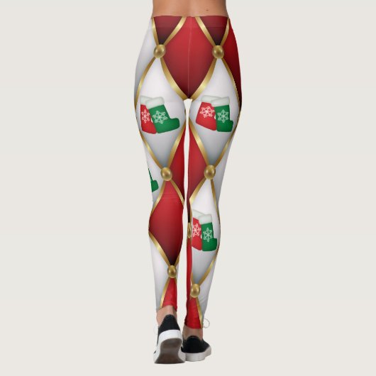 Christmas Leggings – Festive Holiday Pattern  レギンス (裏面)