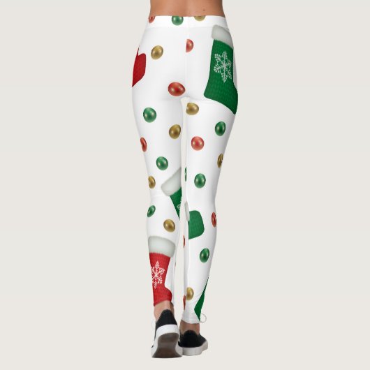 Christmas Leggings – Festive Holiday Pattern レギンス (裏面)