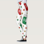 Christmas Leggings – Festive Holiday Pattern  レギンス (左)