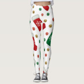 Christmas Leggings – Festive Holiday Pattern  レギンス (正面)
