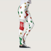 Christmas Leggings – Festive Holiday Pattern  レギンス (右)