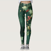 Christmas Leggings – Festive Holiday Pattern レギンス (正面)