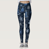 Christmas Leggings – Festive Holiday Pattern  レギンス (正面)
