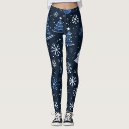 Christmas Leggings – Festive Holiday Pattern  レギンス