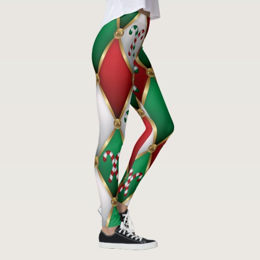 Christmas Leggings – Festive Holiday Pattern レギンス (右)