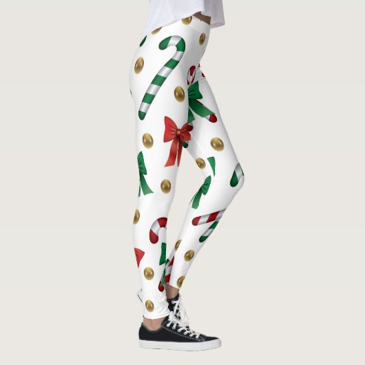 Christmas Leggings – Festive Holiday Pattern  レギンス (右)