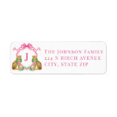 Christmas Leopard Wreath Monogram ラベル (正面)