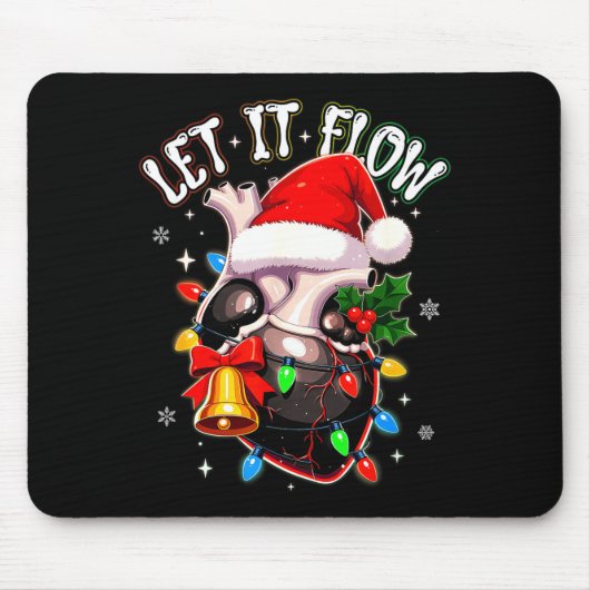 Christmas Let I T Flow Anatomy Heart Cardiac Nurse マウスパッド (正面)