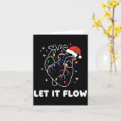 Christmas Let It Flow Cardiac Heart Funny Nurse Ho カード (黄色い花)