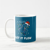 Christmas Let It Flow Cardiac Heart Funny Nurse Ho コーヒーマグカップ (左)