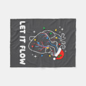 Christmas Let It Flow Cardiac Heart Funny Nurse Ho フリースブランケット (正面(横))