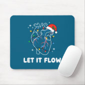 Christmas Let It Flow Cardiac Heart Funny Nurse Ho マウスパッド (マウス)