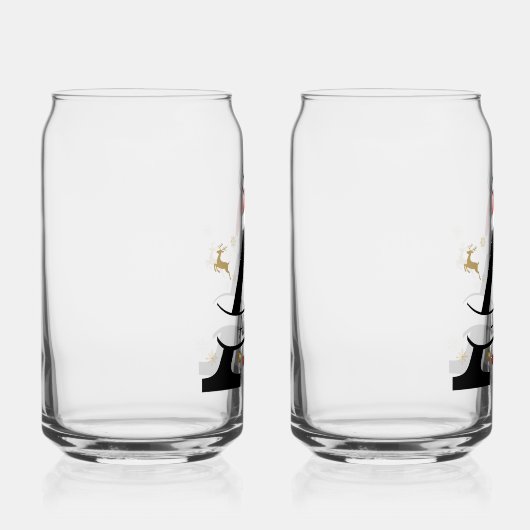 Christmas Letter A Initial – Festive Holiday Desig ガラス缶 (右)