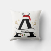 Christmas Letter A Initial – Festive Holiday Desig クッション (裏面)